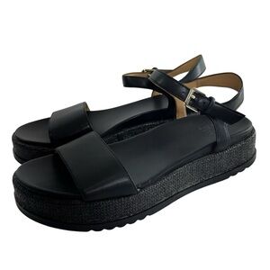 Naturalizer Women’s Zane Ankle Strap Black Woven Platform Sandals